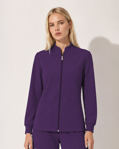Foundry Women's 6005 Ellis 2 Pocket Scrub Jacket Eggplant