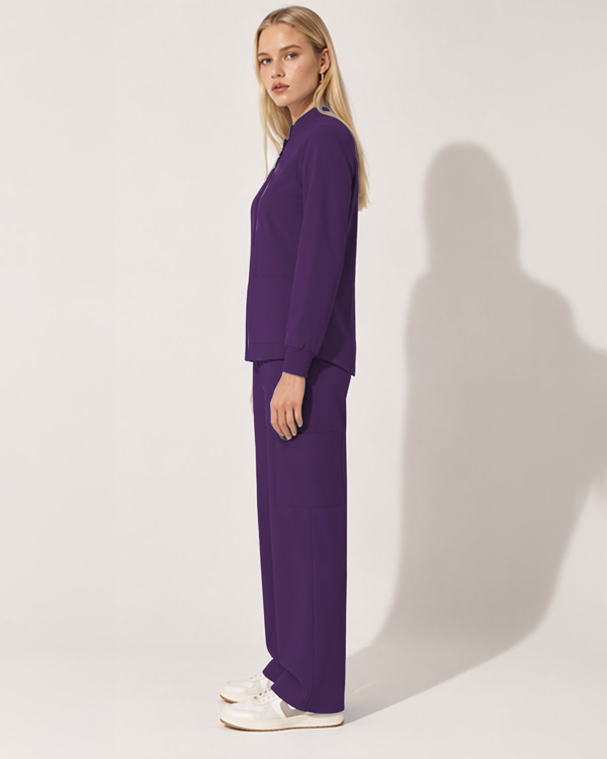 Foundry Women's 6005 Ellis 2 Pocket Scrub Jacket Eggplant