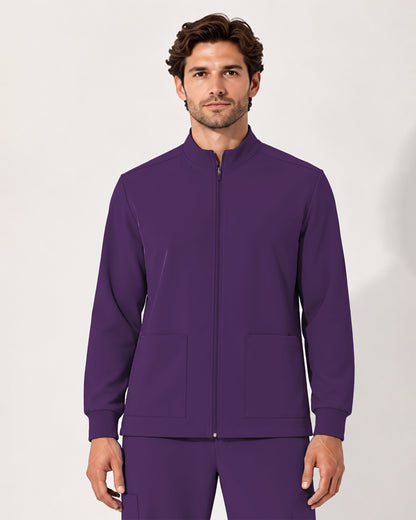 Foundry Men's 6505 Slate Men'S 2 Pocket Scrub Jacket Eggplant