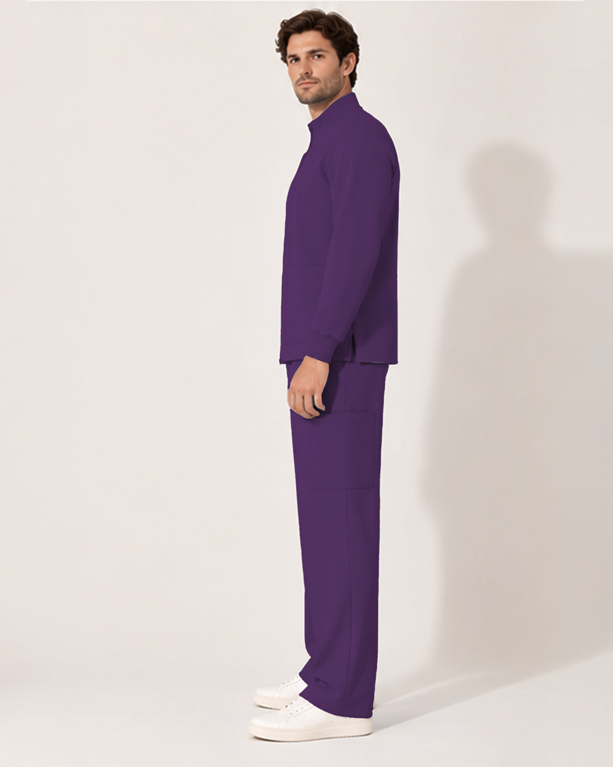 Foundry Men's 6505 Slate Men'S 2 Pocket Scrub Jacket Eggplant