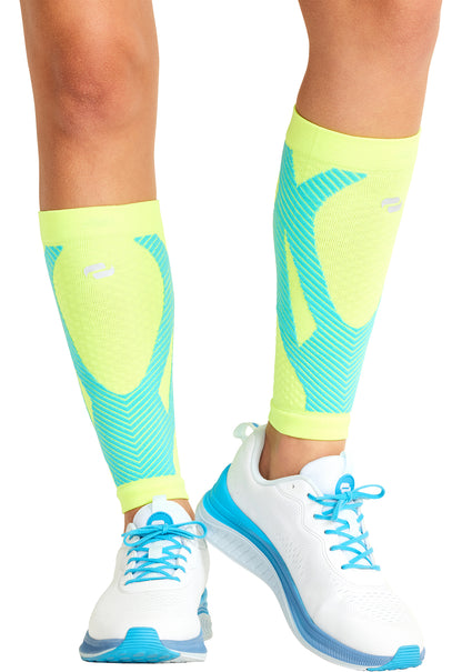 Legwear ELECTRIC Calf Sleeve 10-15 Mmhg Compression Hyper Yellow/Turquoise