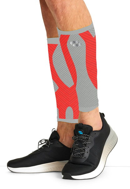 Infinity Legwear ELECTRIC Calf Sleeve 10-15 mmHg Compression Vapor/Firebird Red Model Image Right Side | Infinity Footwear