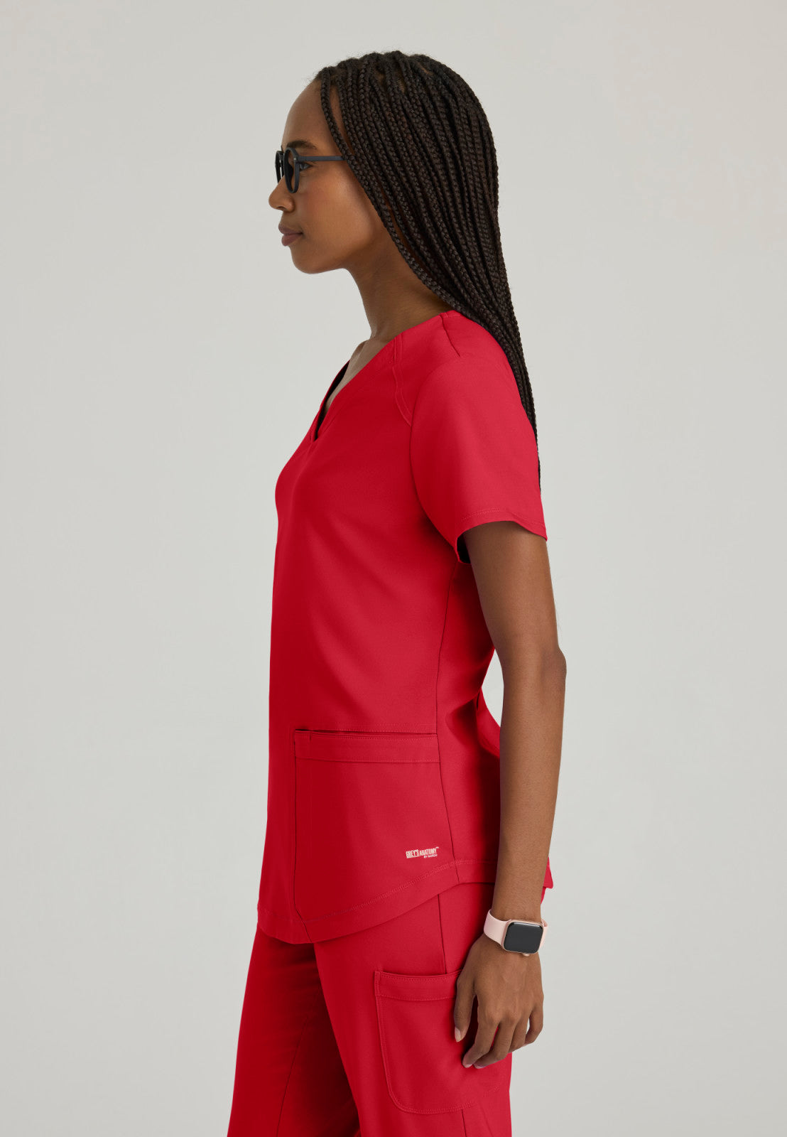 Greys Anatomy Evolve GSST180 Rhythm Scrub Top True Red