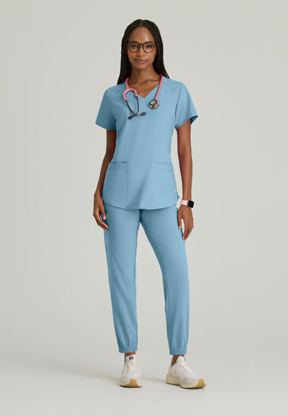 Greys Anatomy Evolve GSST180 Rhythm Scrub Top Ocean Mist