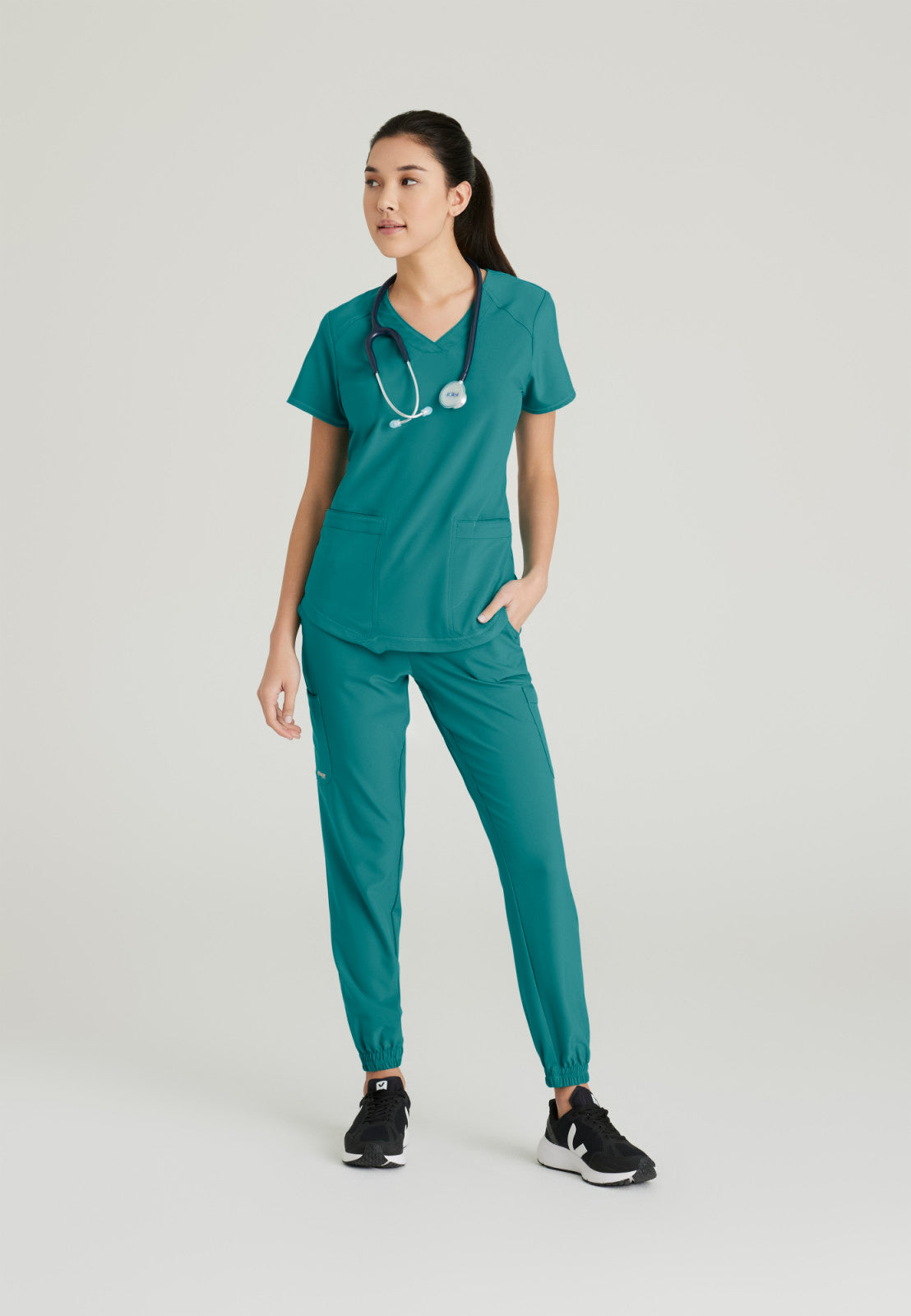 Greys Anatomy Evolve GSST180 Rhythm Scrub Top Teal