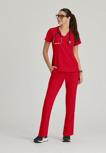 Greys Anatomy Evolve GSST181 Sway Tuck-In Scrub Top True Red