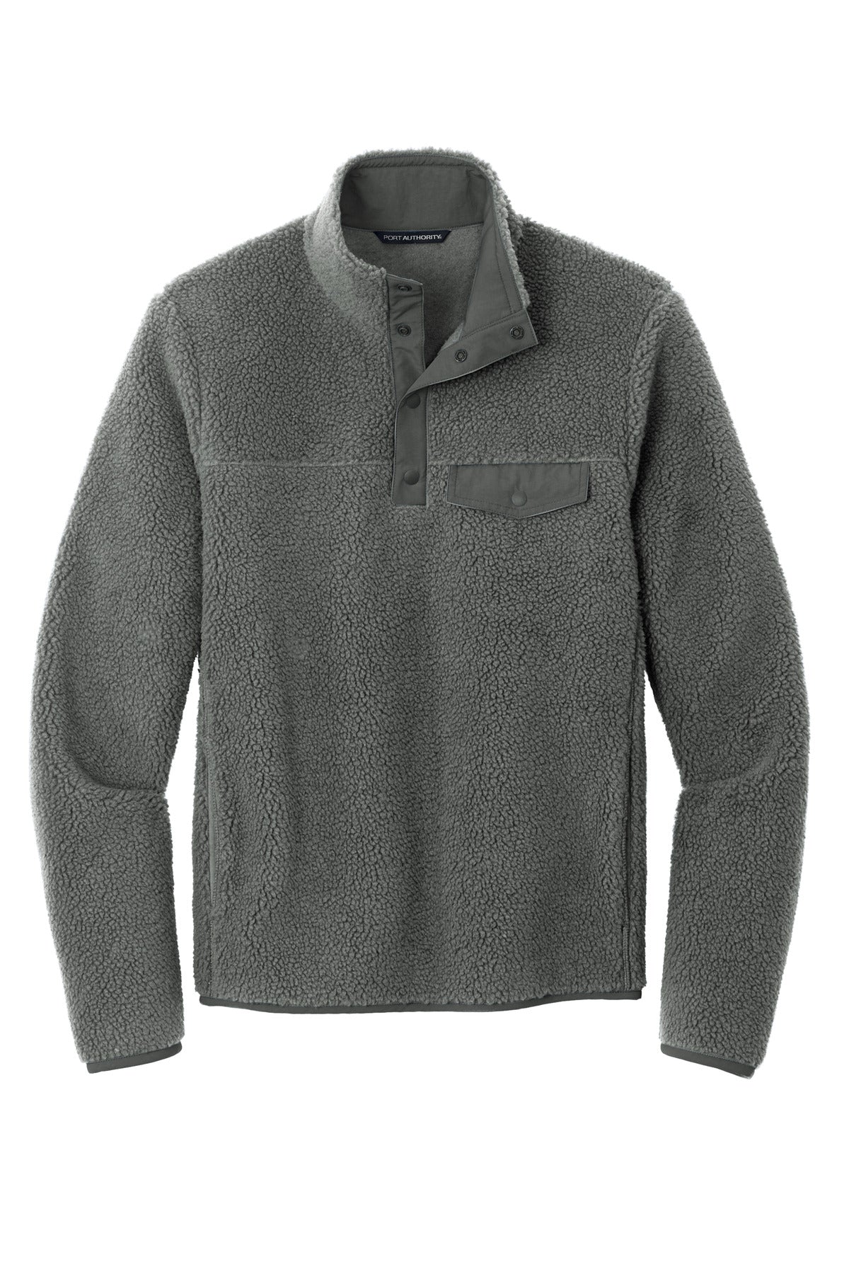 Port Authority Camp Fleece Snap Pullover F140 Grey Steel