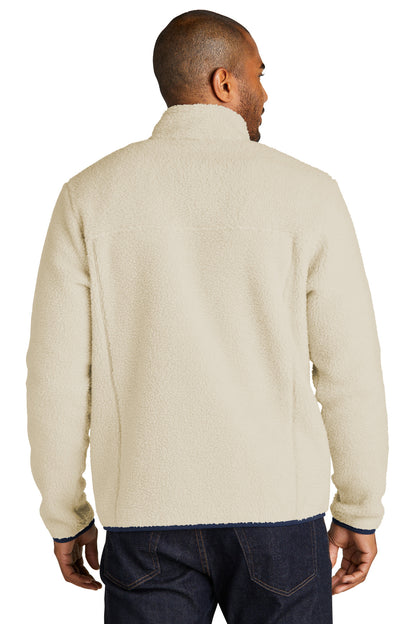 Port Authority Camp Fleece Snap Pullover F140 Oat/ Dress Blue Navy