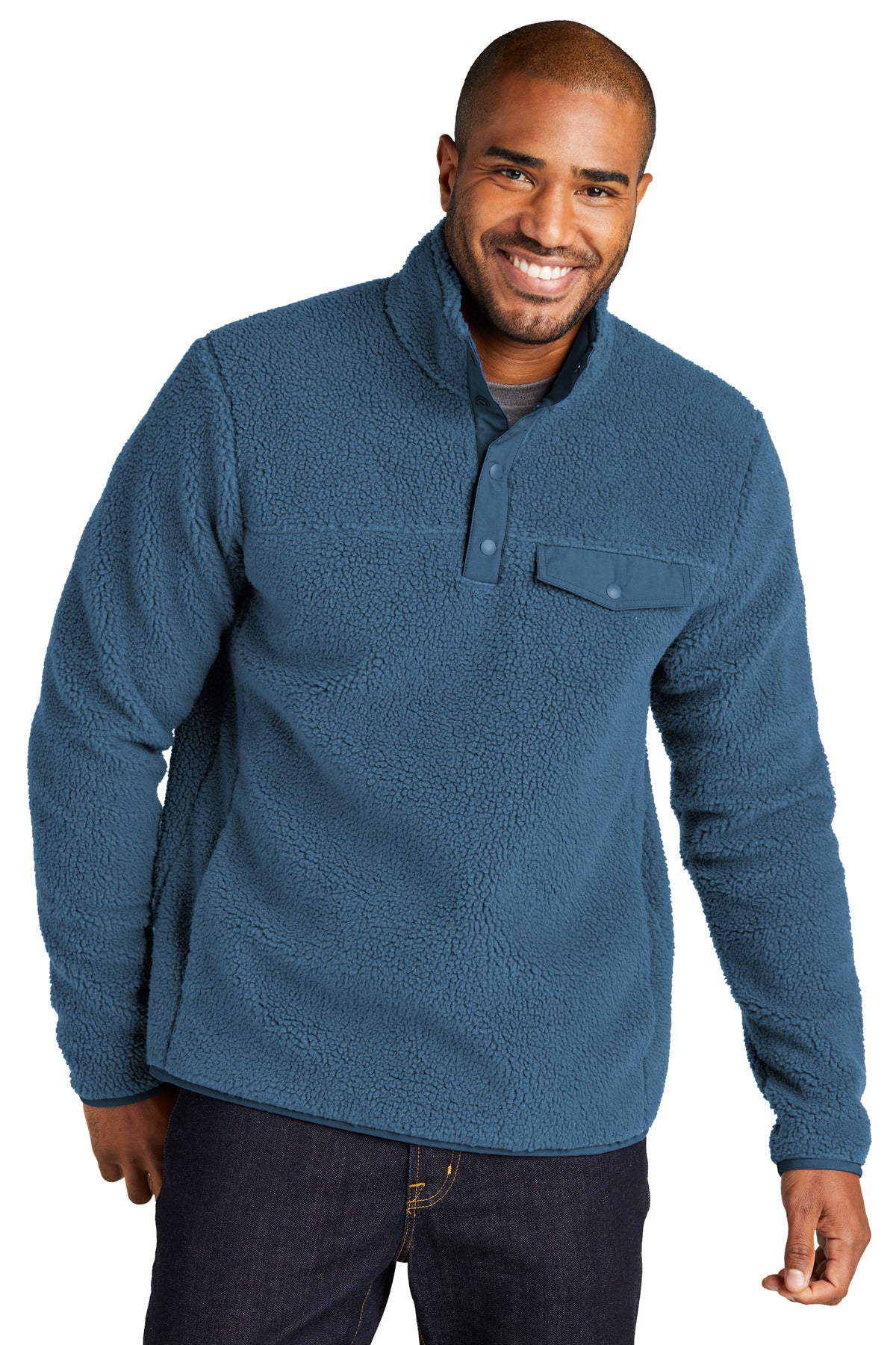 Port Authority Camp Fleece Snap Pullover F140 Regatta Blue