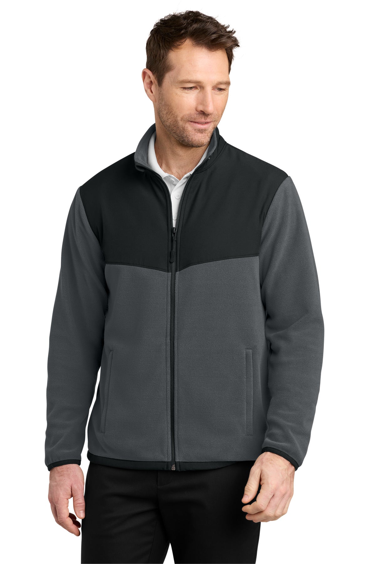 Port Authority Therma-Tek Fleece Jacket F180 Iron Grey/ Black