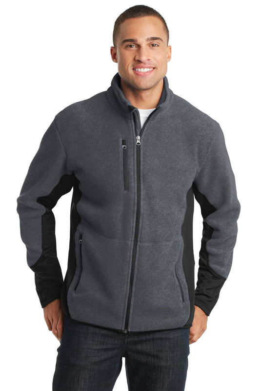 Port Authority R-Tek Pro Fleece Full-Zip Jacket. F227 Charcoal Heather/ Black