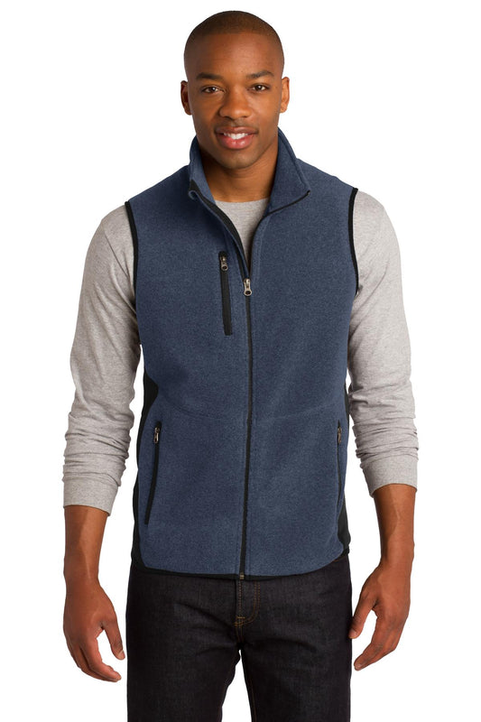 Port Authority R-Tek Pro Fleece Full-Zip Vest. F228 Navy Heather/ Black
