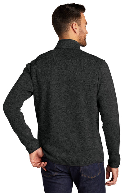 Port Authority Sweater Fleece Jacket. F232 Black Heather