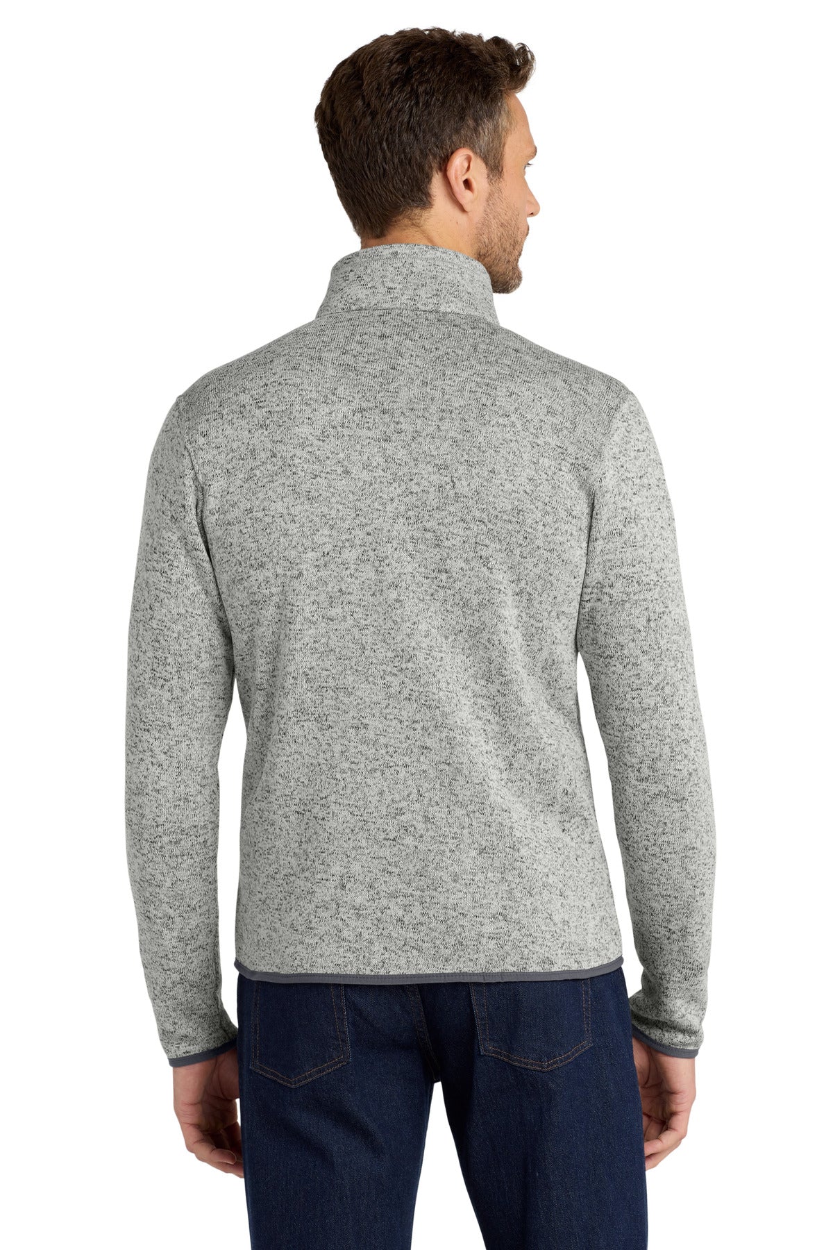 Port Authority Sweater Fleece Jacket. F232 Grey Heather