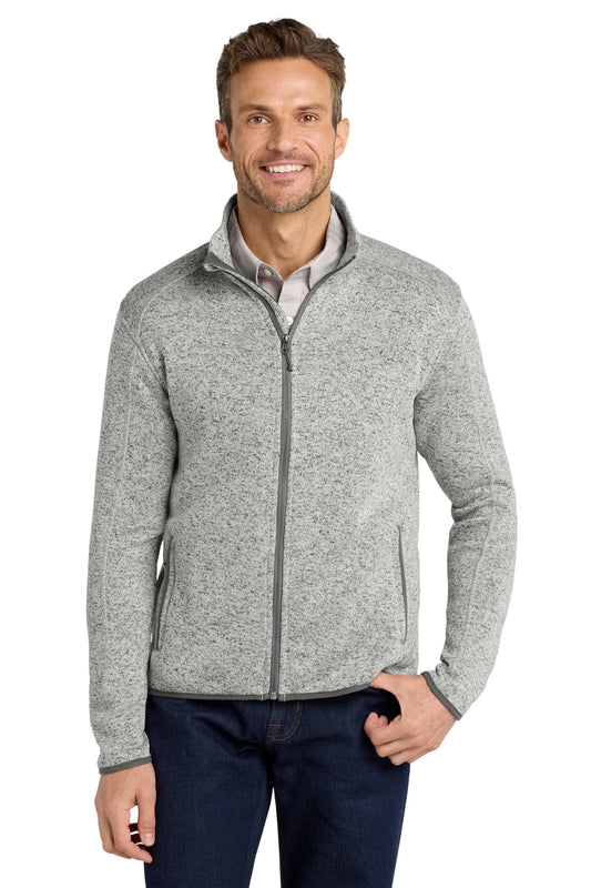 Port Authority Sweater Fleece Jacket. F232 Grey Heather