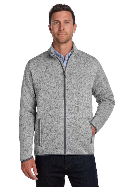 Cleveland Clinic Port Authority Sweater Fleece Jacket F232 Grey Heather