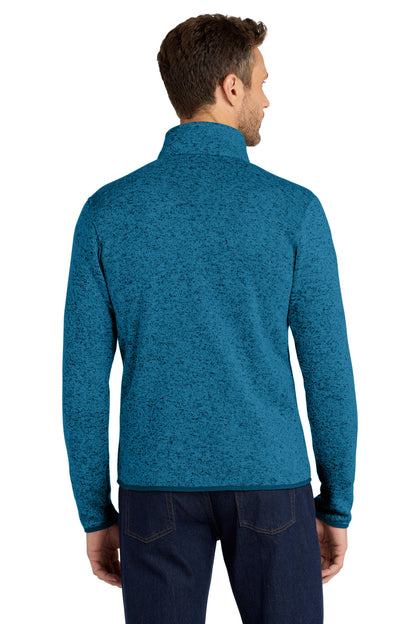 Port Authority Sweater Fleece Jacket. F232 Medium Blue Heather