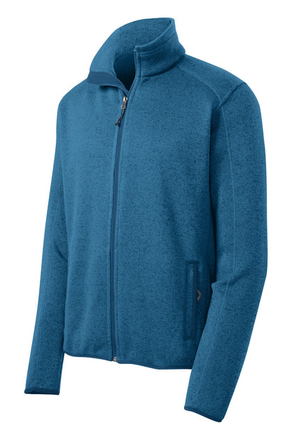 Port Authority Sweater Fleece Jacket. F232 Medium Blue Heather