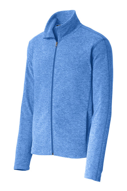 Port Authority Heather Microfleece Full-Zip Jacket. F235 Light Royal Heather