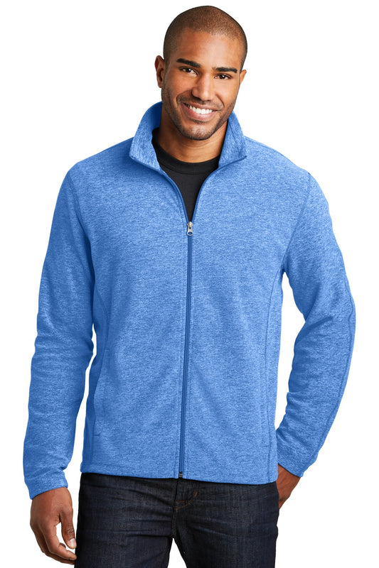 Port Authority Heather Microfleece Full-Zip Jacket. F235 Light Royal Heather