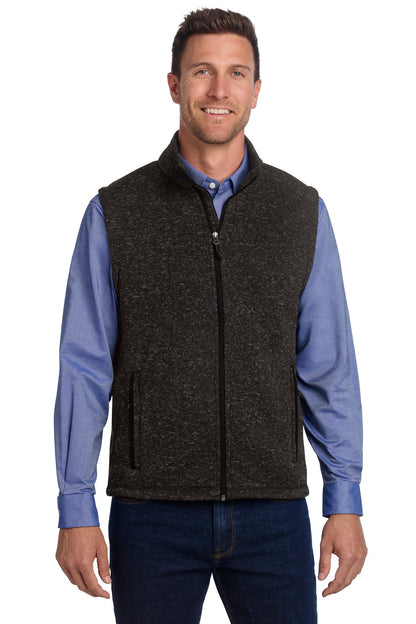 Cleveland Clinic Port Authority Sweater Fleece Vest F236 Black Heather