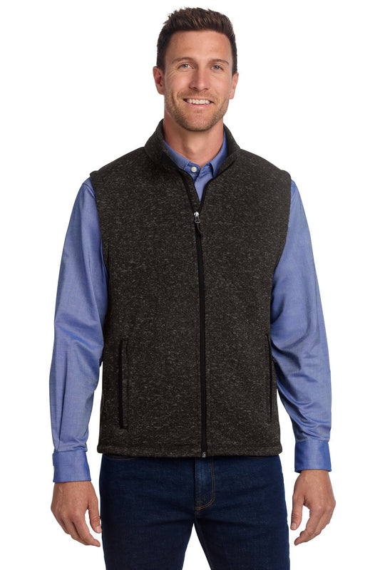 Cleveland Clinic Port Authority Sweater Fleece Vest F236 Black Heather