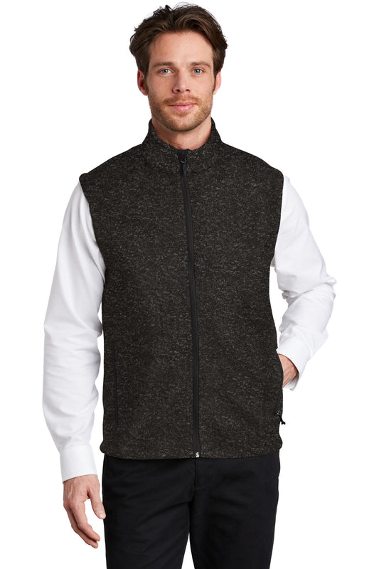 Port Authority  Sweater Fleece Vest F236 Black Heather