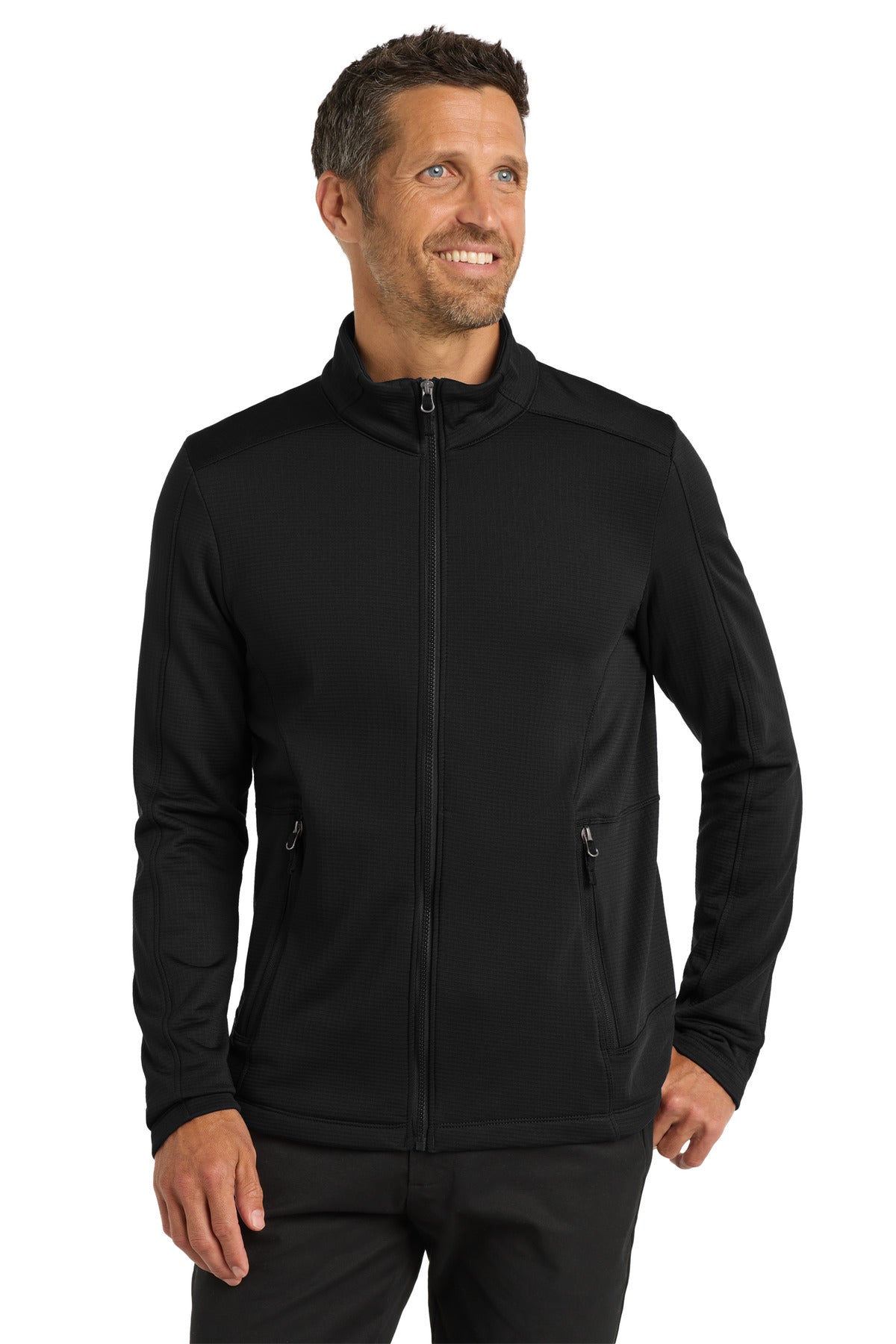 Port Authority Grid Fleece Jacket F239 Deep Black