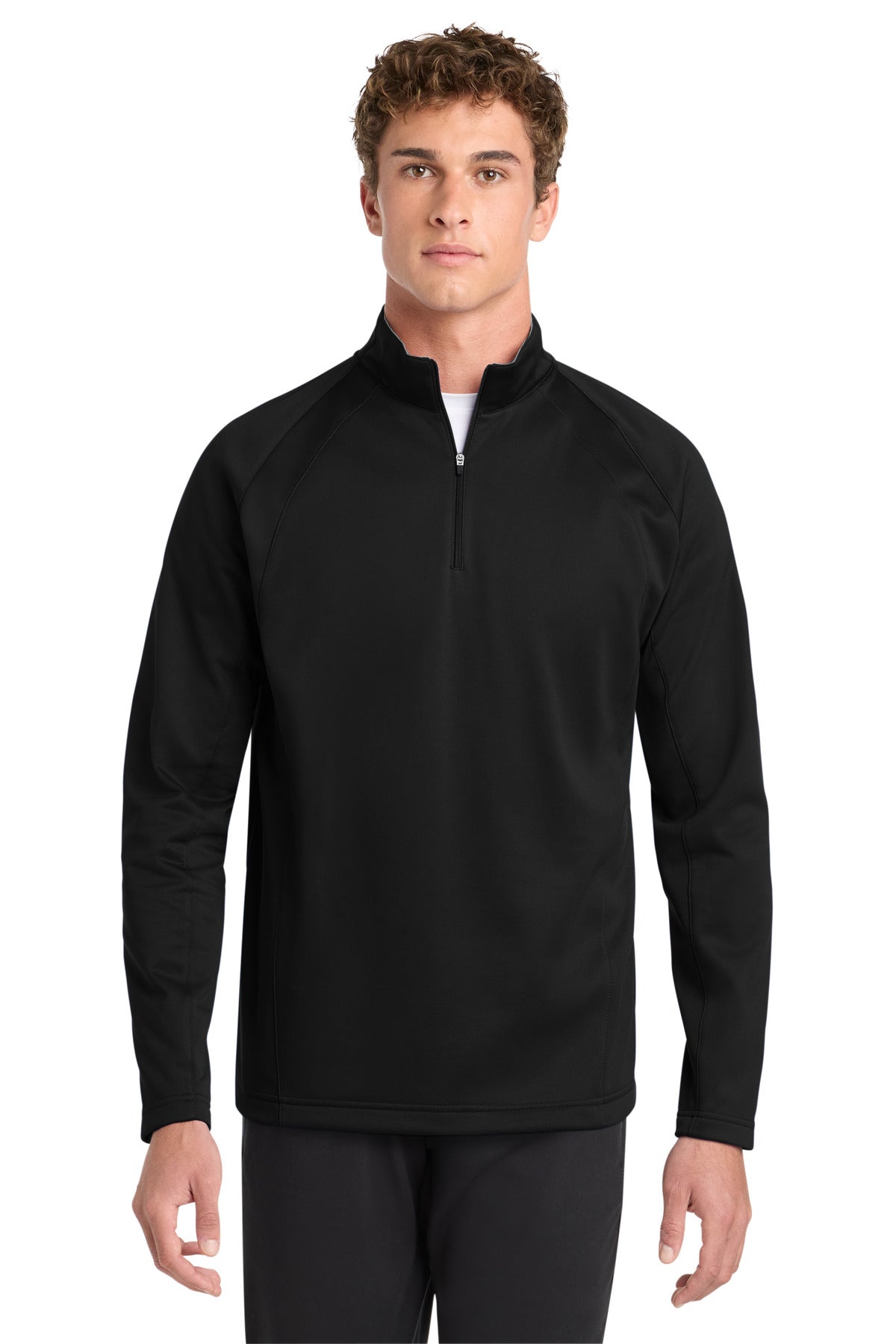 Sport-Tek Sport-Wick Fleece 1/4-Zip Pullover F243 Black/ Silver
