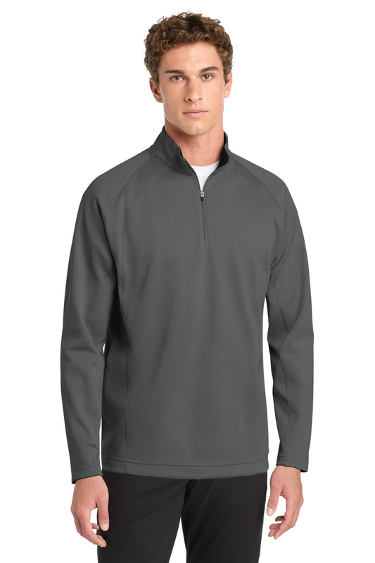 Sport-Tek Sport-Wick Fleece 1/4-Zip Pullover F243 Dark Smoke Grey/ Black