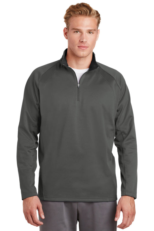 Sport-Tek Sport-Wick Fleece 1/4-Zip Pullover.  F243 Dark Smoke Grey/ Black