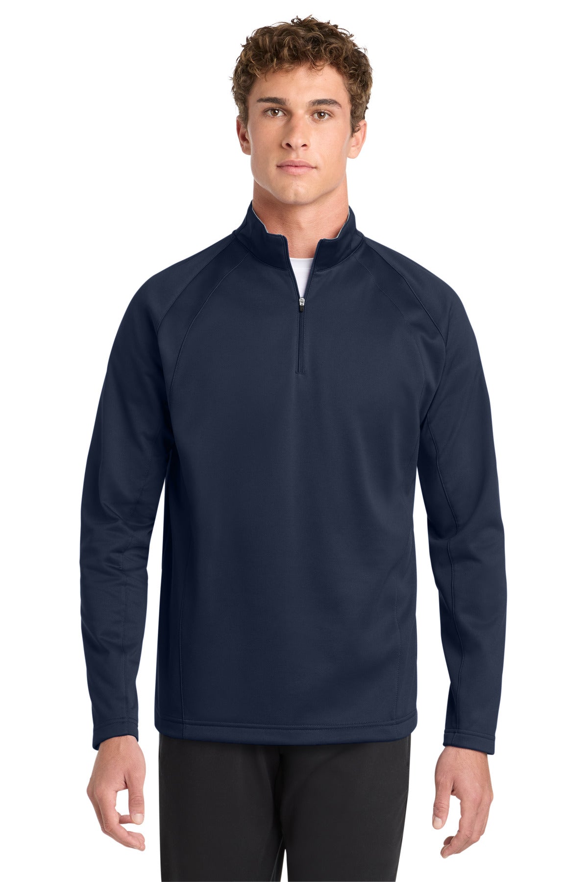 Sport-Tek Sport-Wick Fleece 1/4-Zip Pullover F243 Navy/ Silver