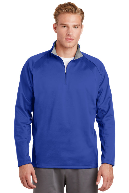 Sport-Tek Sport-Wick Fleece 1/4-Zip Pullover.  F243 True Royal/ Silver