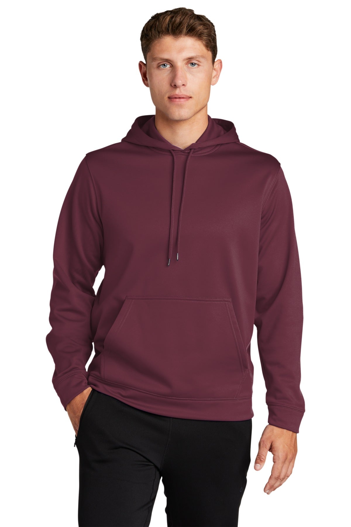 Sport-Tek Sport-Wick Fleece Hooded Pullover.  F244 Maroon