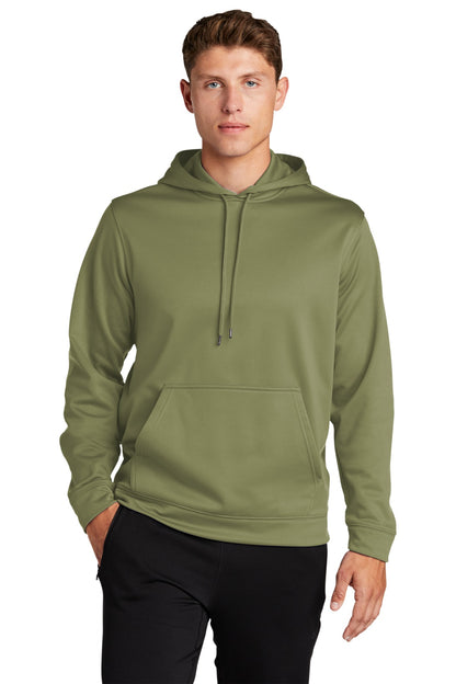 Sport-Tek Sport-Wick Fleece Hooded Pullover.  F244 Olive Drab Green