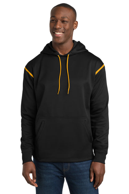 Sport-Tek Tech Fleece Colorblock Hooded Sweatshirt F246 Black/ Gold