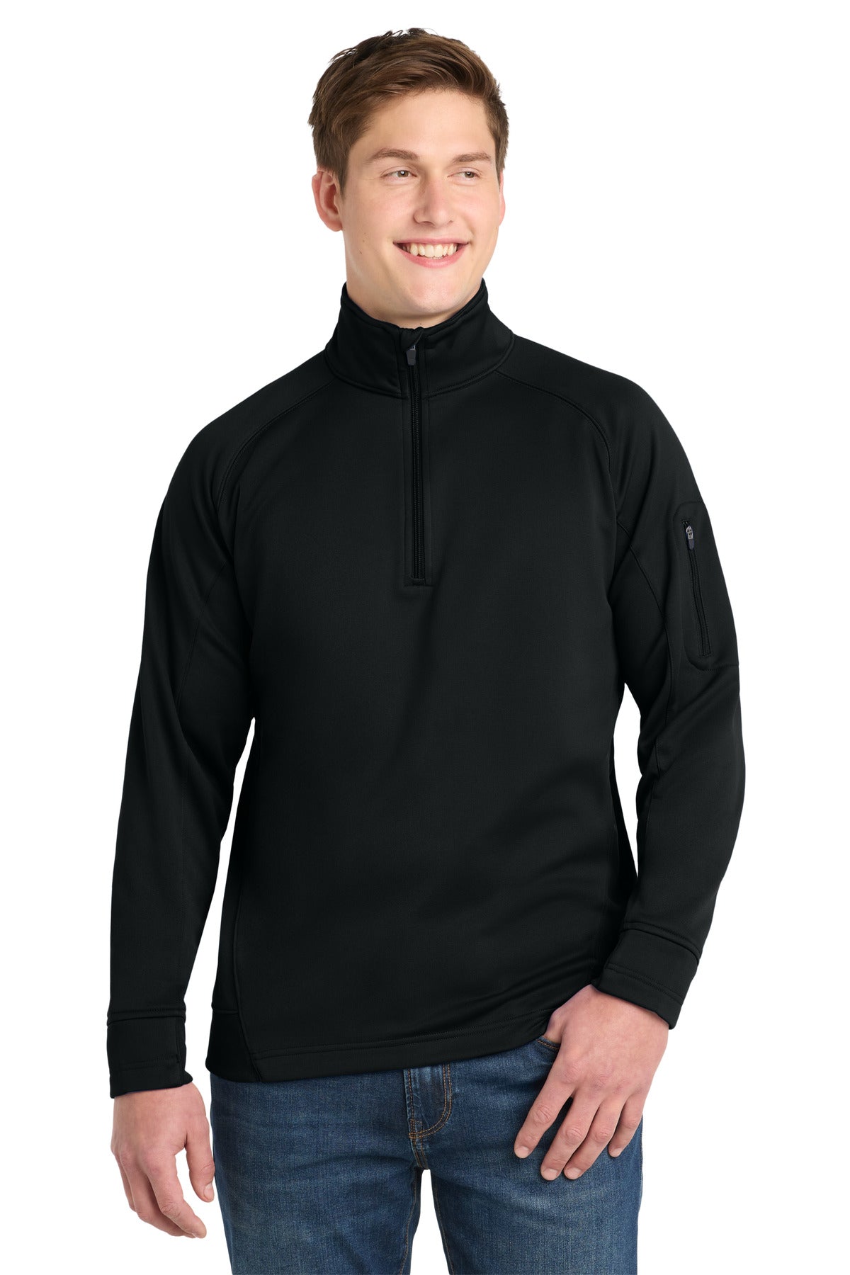 Sport-Tek Tech Fleece 1/4-Zip Pullover F247 Black