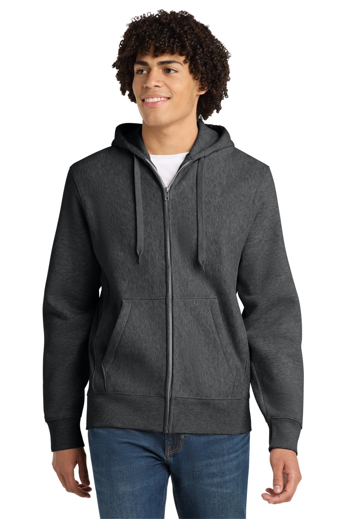 Sport-Tek Super Heavyweight Full-Zip Hooded Sweatshirt F282 Graphite Heather