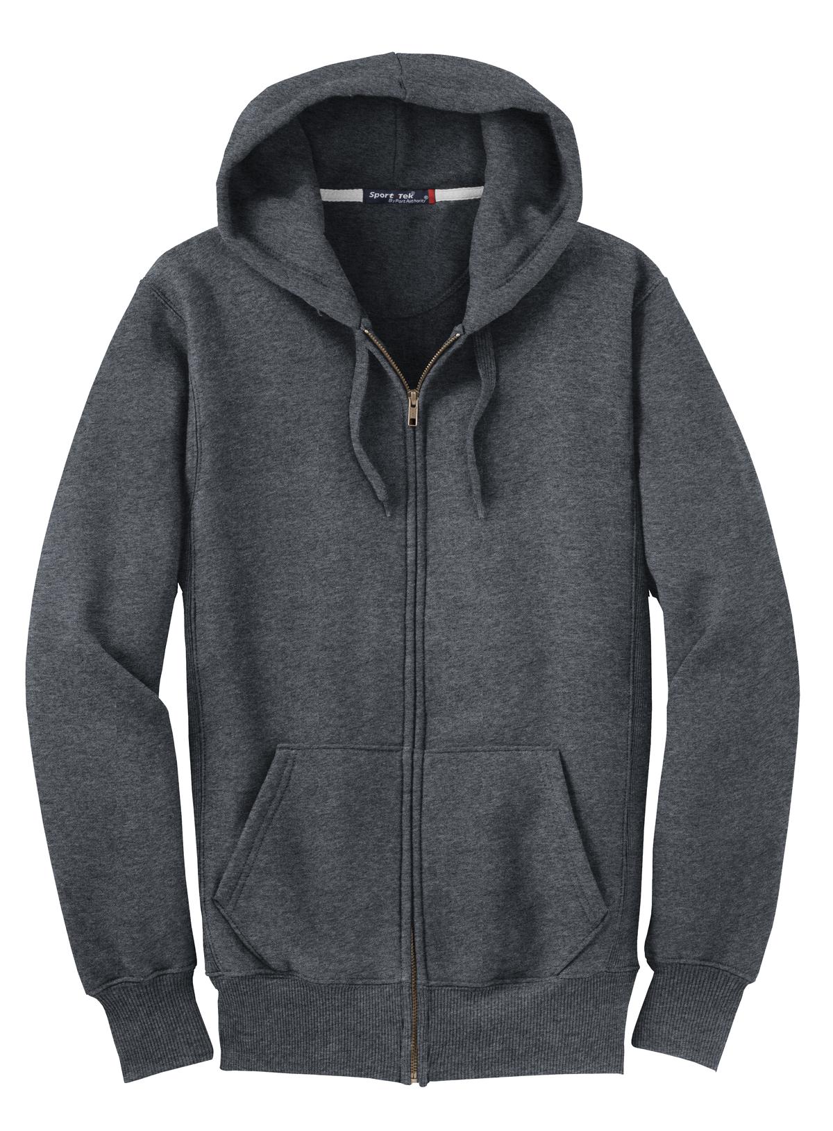 Sport-Tek Super Heavyweight Full-Zip Hooded Sweatshirt.  F282 Graphite Heather