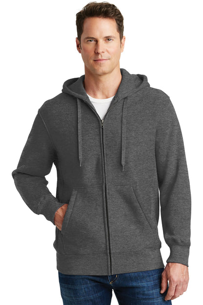Sport-Tek Super Heavyweight Full-Zip Hooded Sweatshirt.  F282 Graphite Heather