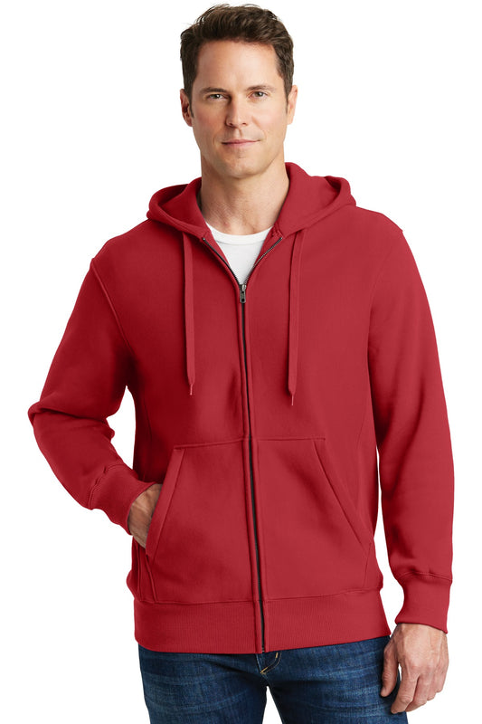 Sport-Tek Super Heavyweight Full-Zip Hooded Sweatshirt.  F282 Red
