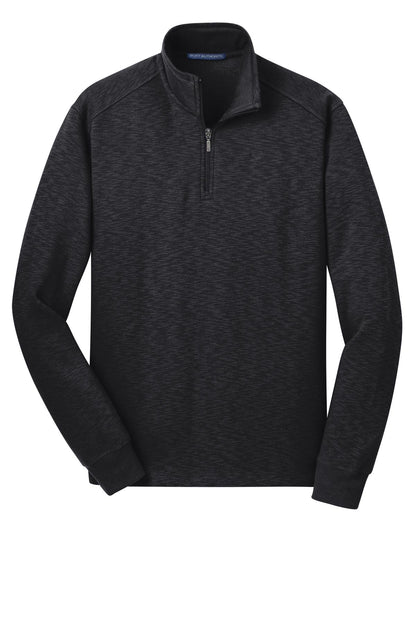 Port Authority Slub Fleece 1/4-Zip Pullover. F295 Black