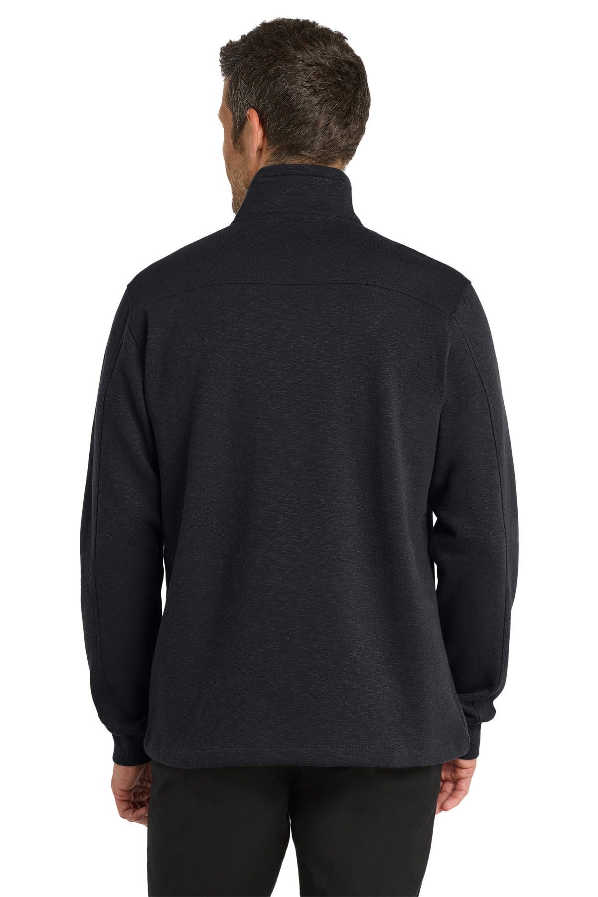 Port Authority Slub Fleece 1/4-Zip Pullover. F295 Black