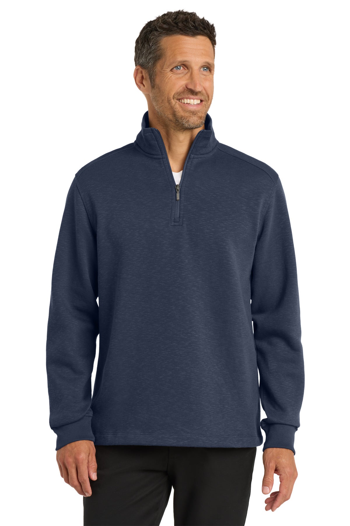 Port Authority Slub Fleece 1/4-Zip Pullover F295 Navy