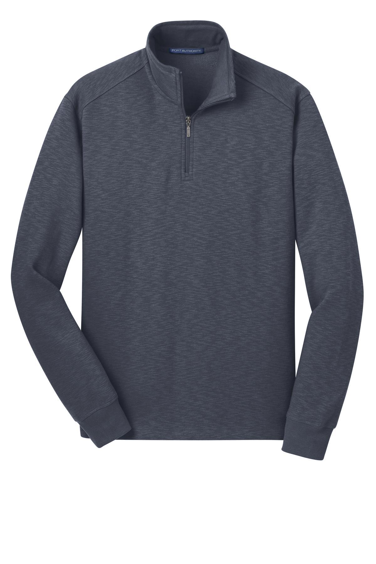 Port Authority Slub Fleece 1/4-Zip Pullover. F295 Slate Grey