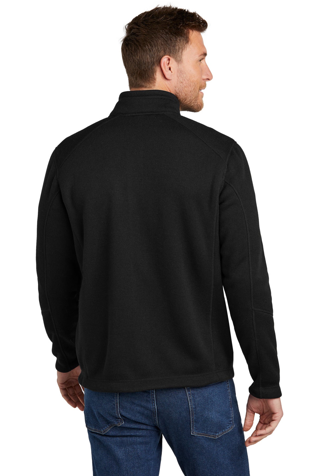 Port Authority Arc Sweater Fleece Jacket F428 Deep Black
