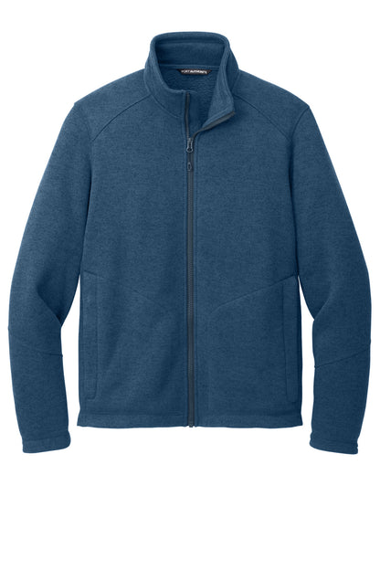 Port Authority Arc Sweater Fleece Jacket F428 Insignia Blue Heather