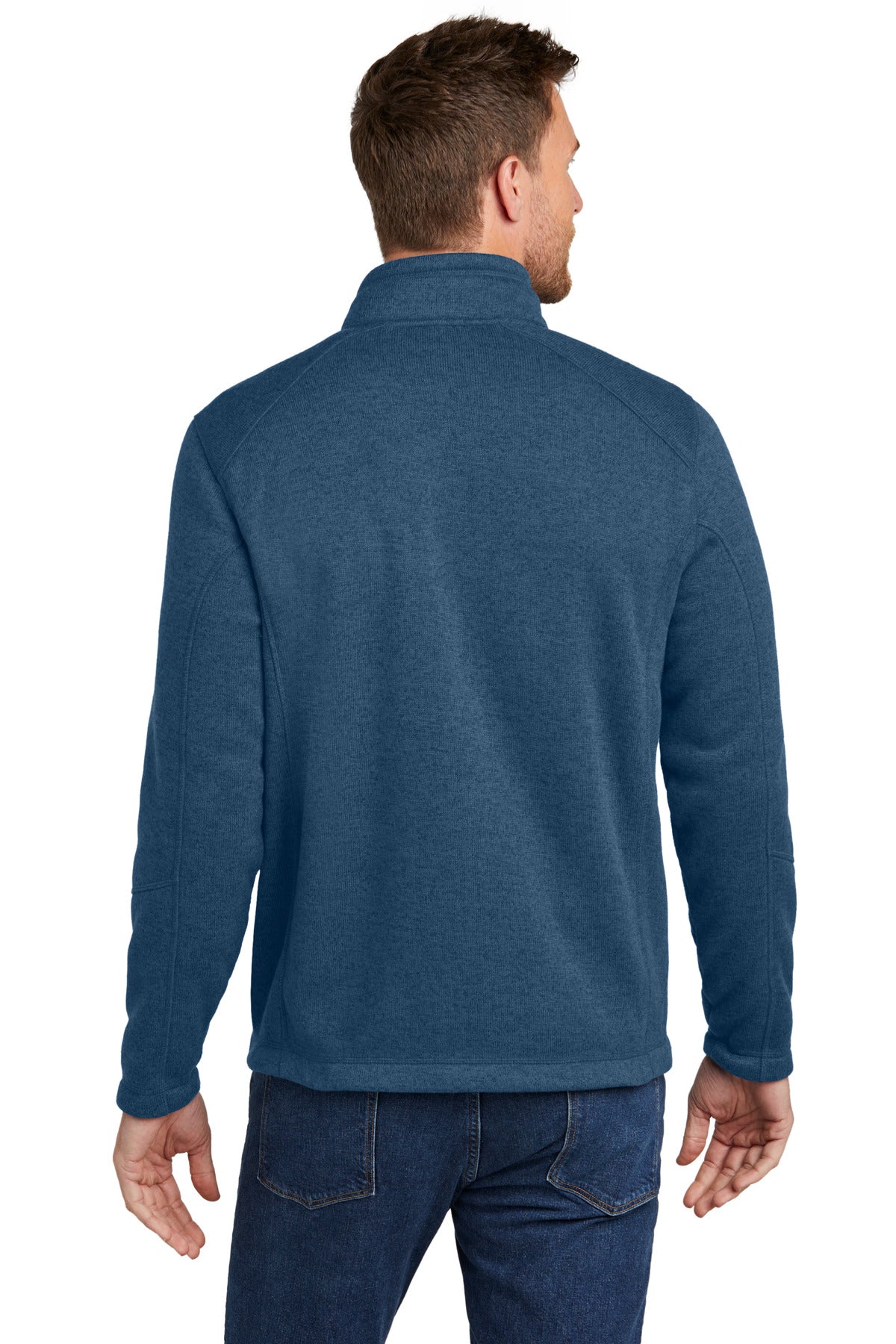 Port Authority Arc Sweater Fleece Jacket F428 Insignia Blue Heather