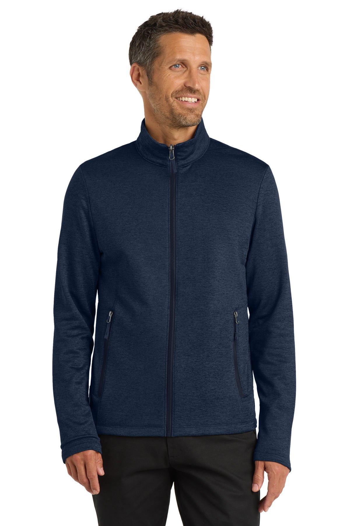 Port Authority  Collective Striated Fleece Jacket. F905 River Blue Navy Heather