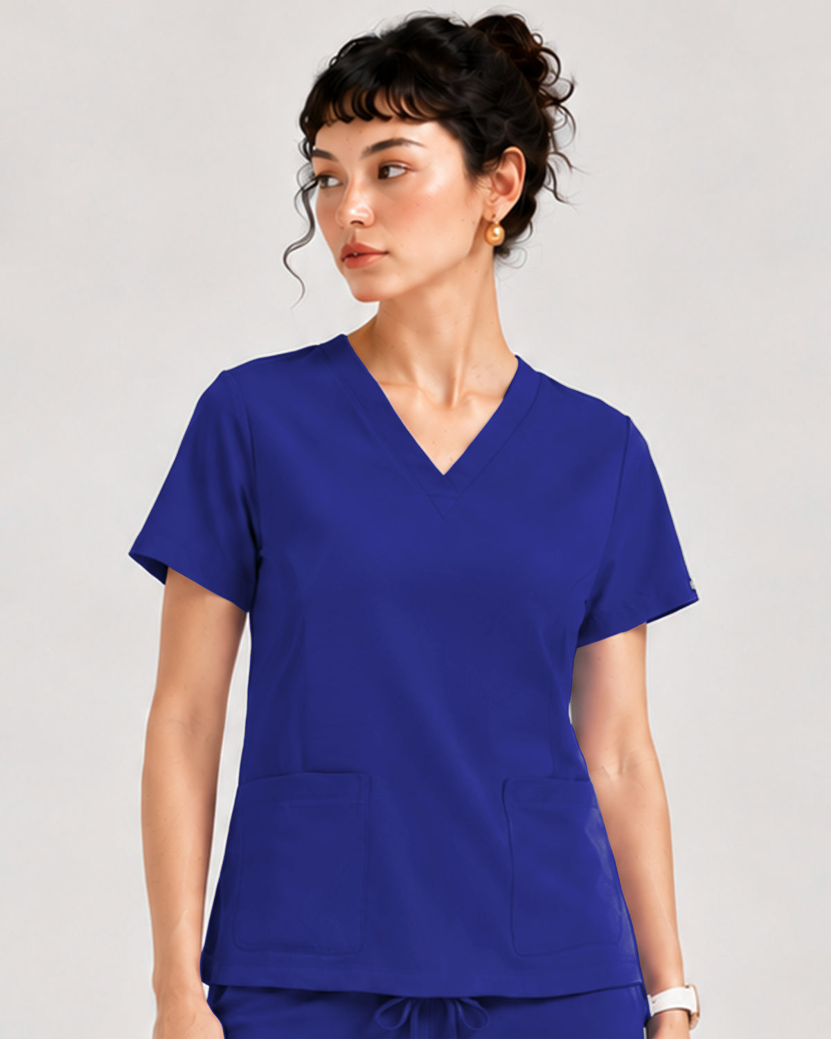 Foundry Women's 1005 Quinn 2 Pocket V-Neck Top Galaxy